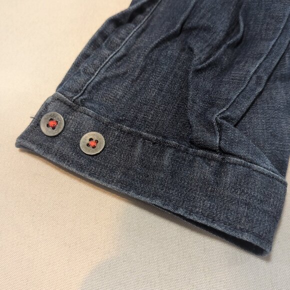 Woolrich Denim Long Sleeve Button Up Blue Women M Medium 2449 Collar Jean Shirt - Picture 8 of 15